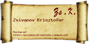 Zsivanov Krisztofer névjegykártya